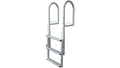 JIF Marine Retractable Sliding Dock Lift Ladder - 5-Step Aluminum Dock Ladder with Extra-Wide 4 Steps, Lift-Up Design, Double Ri