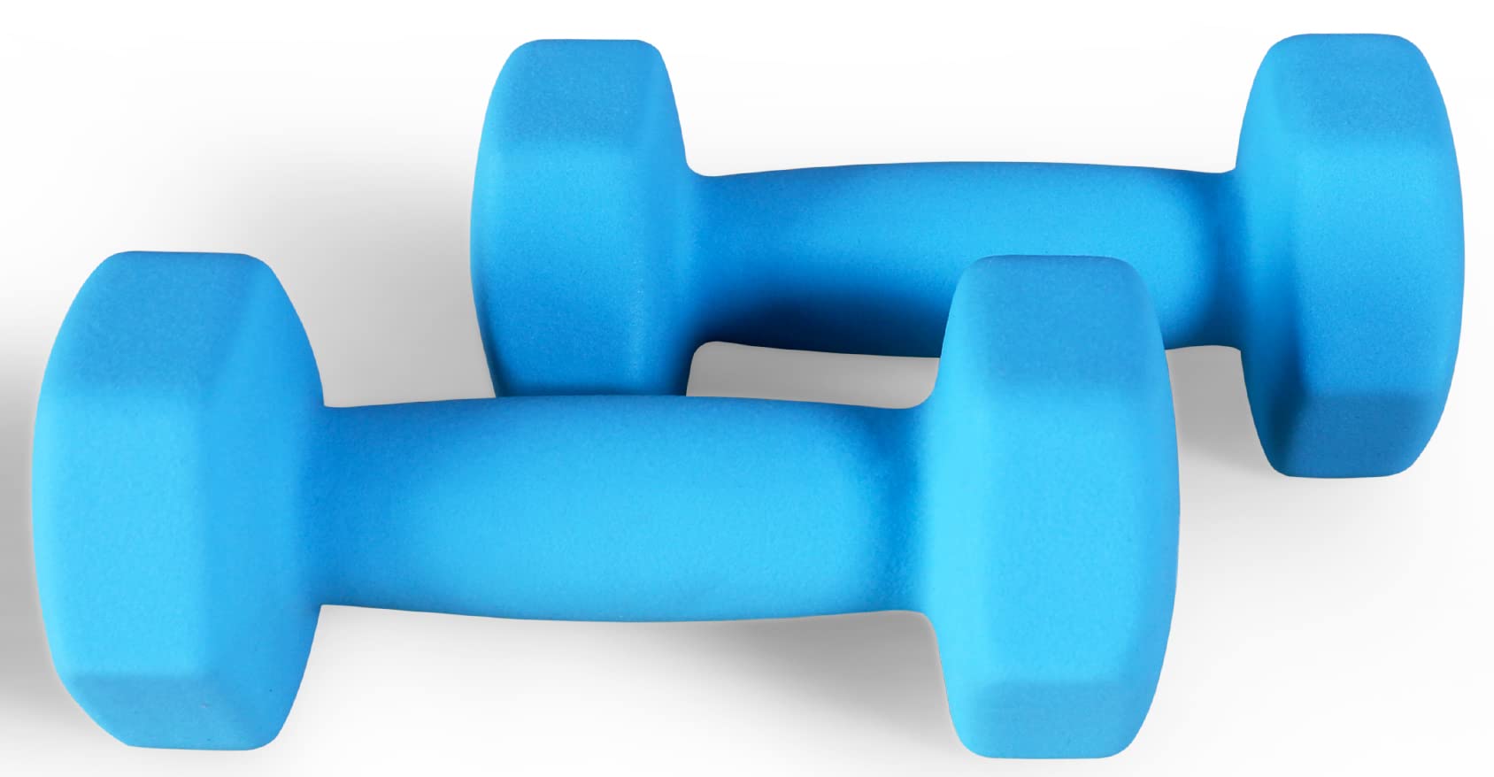 Fitvids Neoprene Dumbbell Hand Weights, Anti-Slip, Anti-Roll, Hex Shape Colorful, 6-Pound, Pair