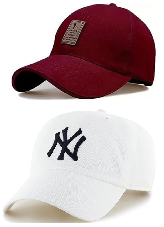 Selloria Brand A Combo Pack Of 2 Stylish Sport Virat Inspire + Bast Baseball Cap For MenS And BoyS Cap Pack Of 2 Caps (Maroon)