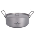 Boundless Voyage Outdoor Camping Titanium Pot 2L Stockpot With Lid Folding Handle Hiking Picnic Portable Big Capacity Soup Pot H