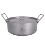 Boundless Voyage Outdoor Camping Titanium Pot 2L Stockpot With Lid Folding Handle Hiking Picnic Portable Big Capacity Soup Pot H