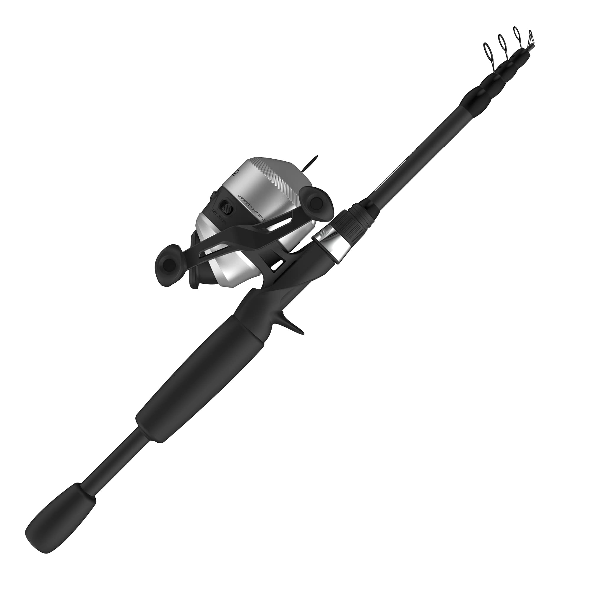 Zebco 33 Spincast Reel And Telescopic Fishing Rod Combo, Extendable 22.5-Inch To 6-Foot E-Glass Fishing Pole, Size 30 Reel, Quic