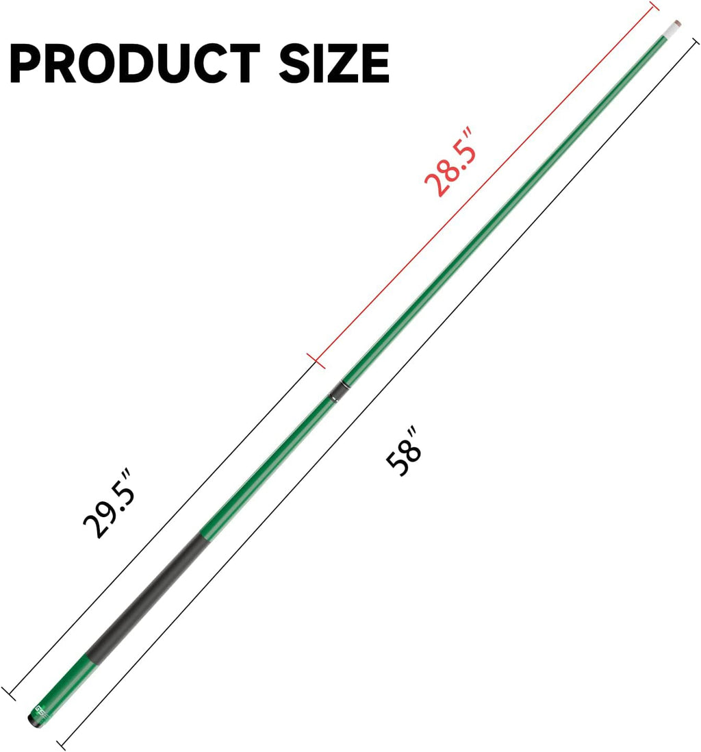 Gse 58'' 2-Piece Fiberglass Graphite Composite Billiard Pool Cue Stick (Matte Green, 19Oz)