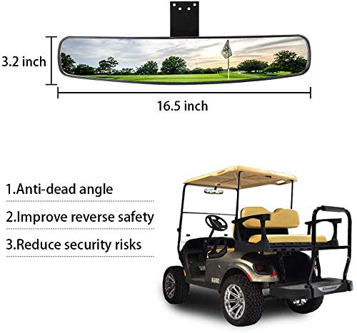 10L0L Panoramic Convex Golf Cart Mirror For Ezgo, Club Car, Yamaha, Golf Cart Rear View Mirror