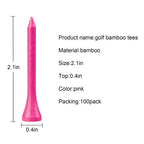 Mykuja Pink Bamboo Golf Tees 2 1/8 Inch Pack Of 100Pink Golf Teeswomen Pink Golf Bamboo Tees(54Mm Pink)
