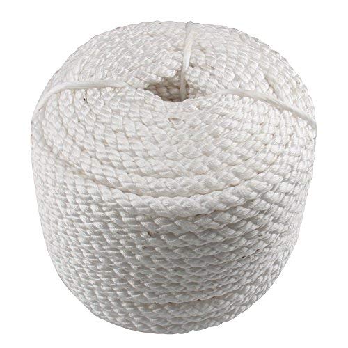 Bang4Buck Three Strand Polypropylene Anchor Rope 1/2 Inch 100 Feet Twisted Dockline For Boat/Sailboat/Sled Line With Thimble And