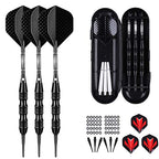 Sanfeng Professional Soft Tip Darts Set 20 Grams W/ 50 O-Rings- 30 Darts Plastic Tip + Black Aluminum Shafts + 6 Standard Flight