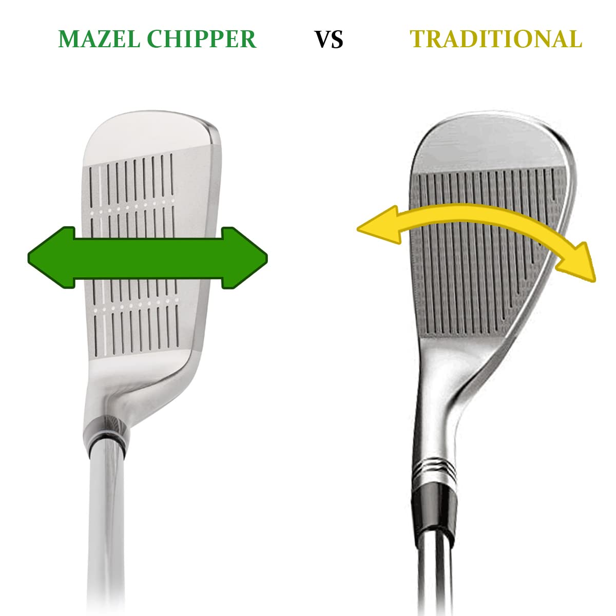 Mazel Golf Pitching & Chipper Wedge,Right Handed,35,45,55 Degree Available For Men & Women (Right, Stainless Steel (Green Head),