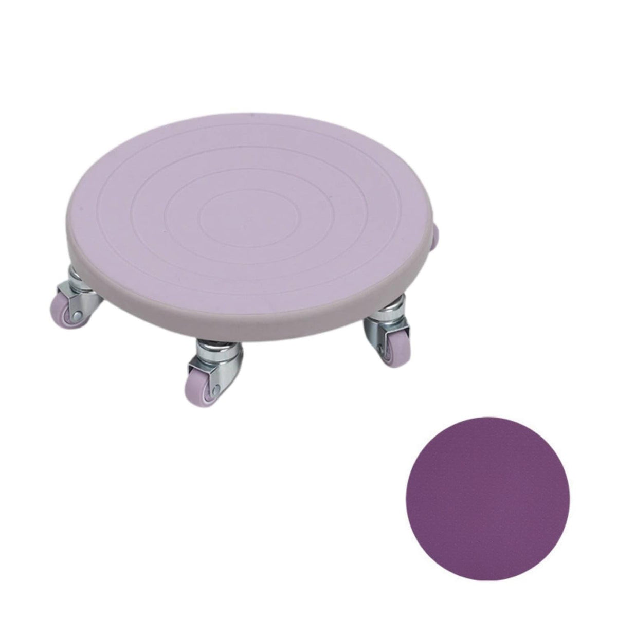 UJEAVETTE Slimline SixWheel Fitness Disc Concentric Circular Pattern Cushioned Training Disc Even Abdominal Slider Gray, Purple