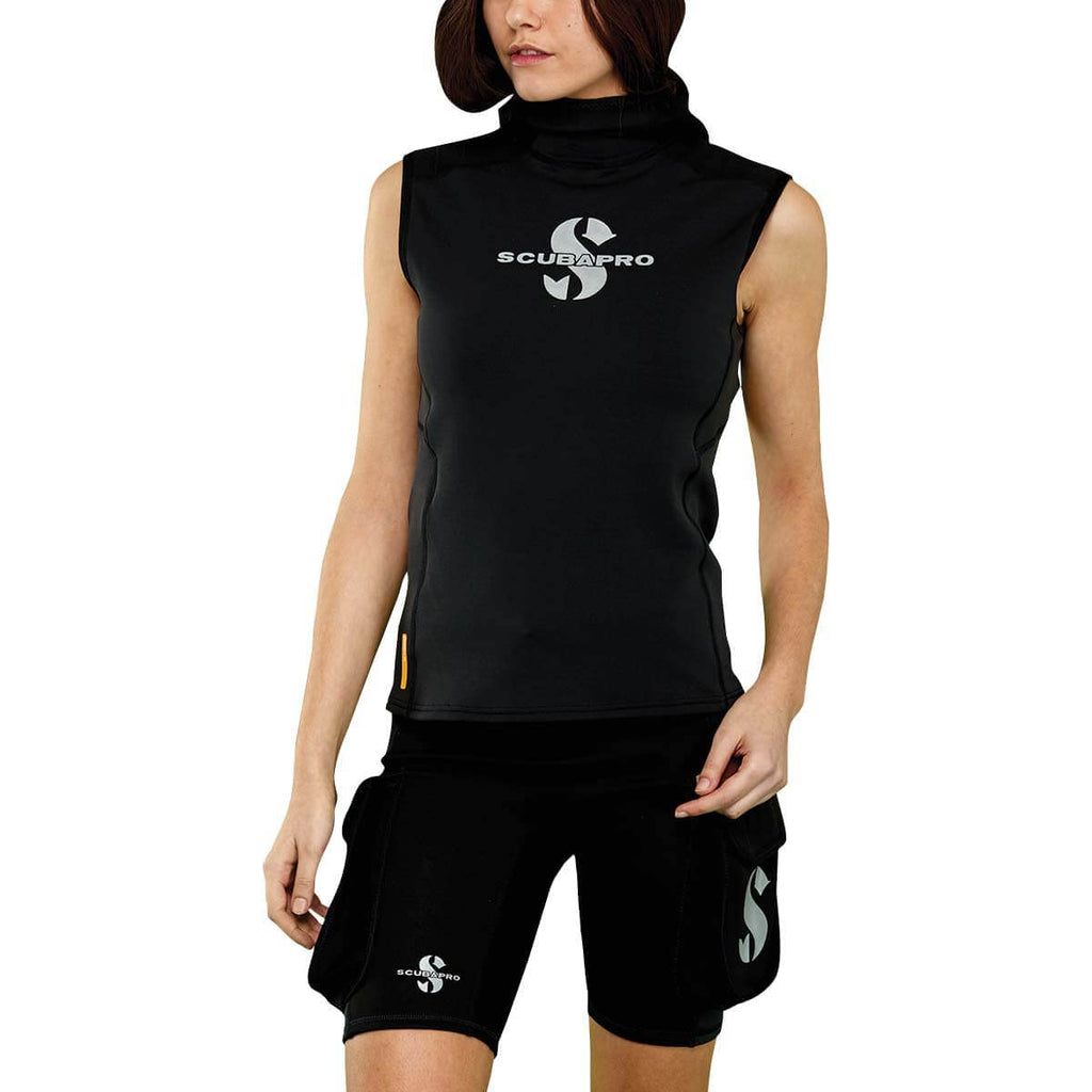 Scubapro Women'S 1Mm Hybrid Hooded Diving Vest, Medium, Black