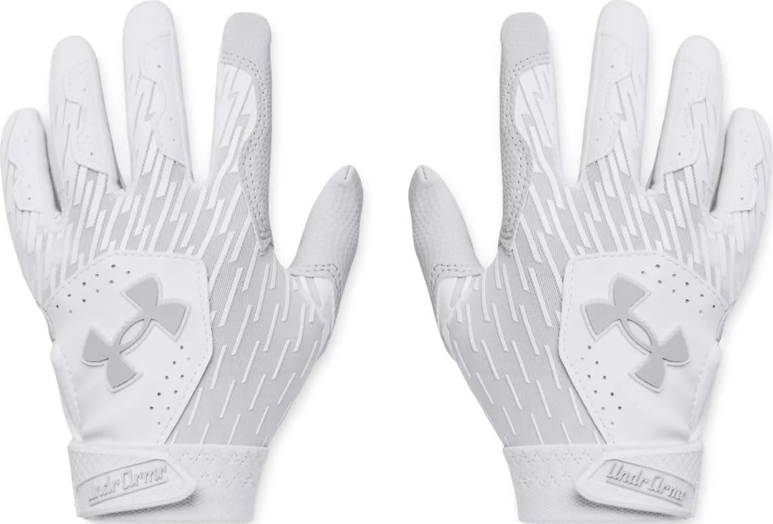 Under Armour Boys Clean Up T Ball Gloves, (100) White/Halo Gray/Halo Gray, One Size Fits Most