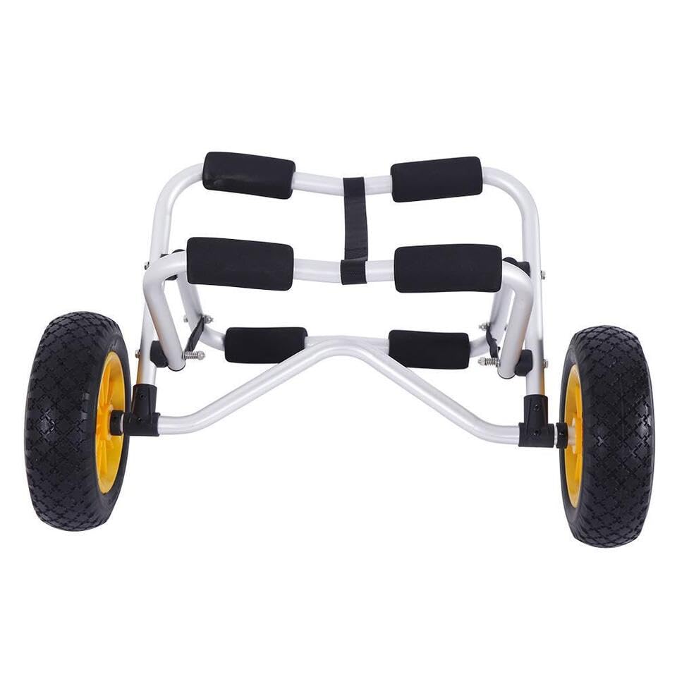 Kayak Cart Dolly Wheels Trolley - Kayaking Accessories Best For Beach Tires Transport Canoe Fishing Jon Boat Carrier Caddy Scupp
