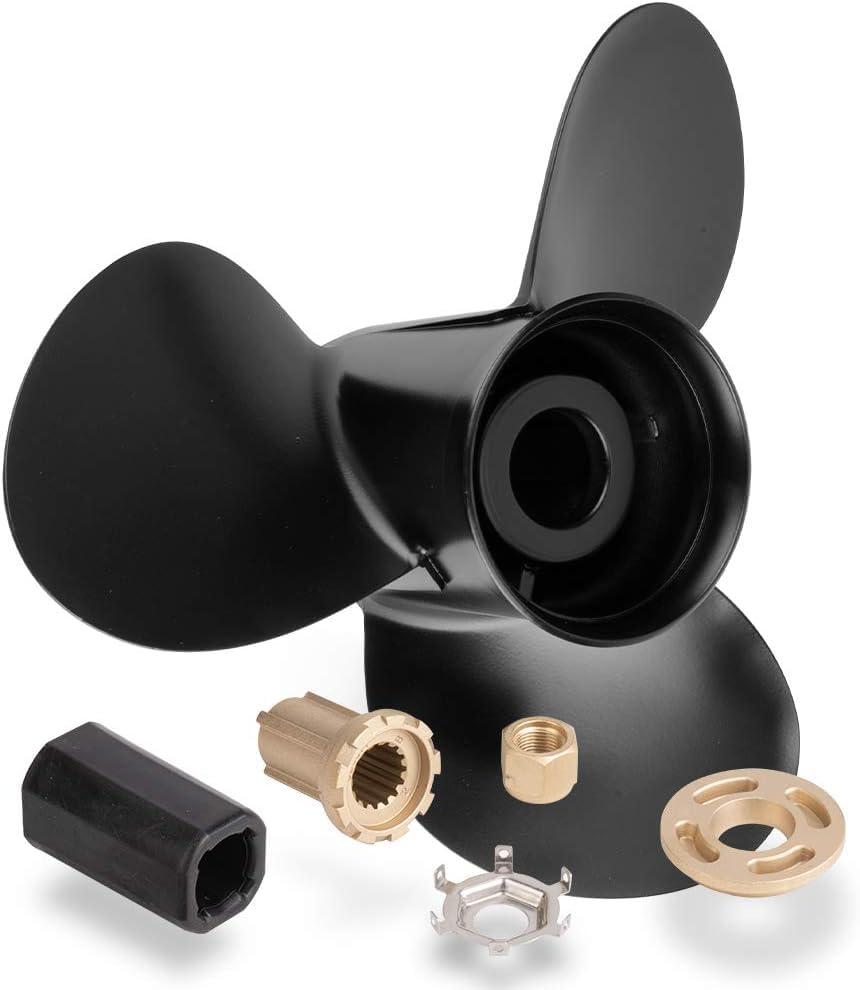 Oem 13 1/4 X17 Upgrade Boat Propeller 48-77344A45 Fit Mercury Outboard Motos 60 75 80 90 100 115 125 Hp,15 Spline Tooth,Hub Kits