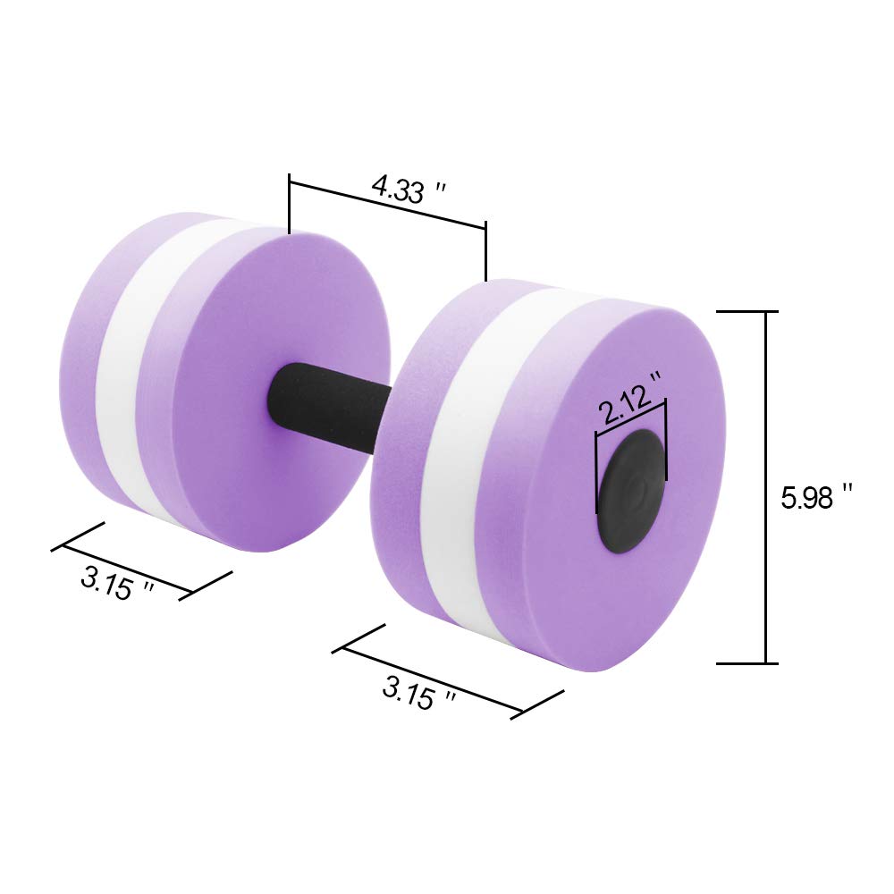 Water Dumbbells Aquatic Exercise Dumbells Water Aerobics Workouts 2Pcs Foam Barbells Hand Bars Pool Resistance For Men Women Kid