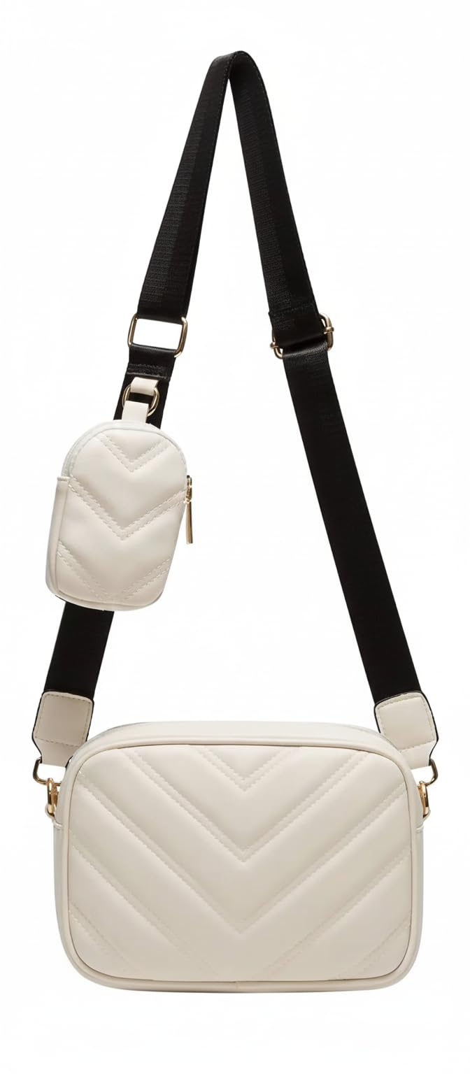 Adisa WomenS Girls Cross Body Sling Messenger Bag With Pouch (Sl8127_Off White)