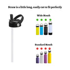 [6-Pack 8-Inch] Hydro Energy Replacement Straws For Hydro Flask Wide Mouth Water Bottle, 6 Straws And A 2 Straws Brushes Include