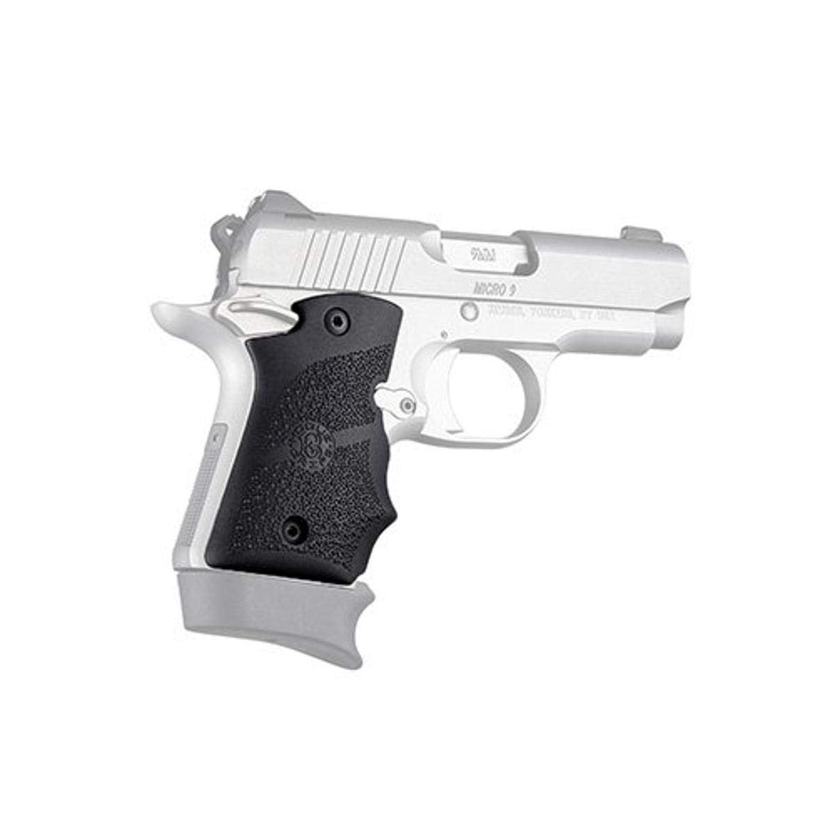 Hogue Overmolded Rubber Grip For Kimber Micro 9 (Ambi Safety) With Finger Grooves, Black - 39080