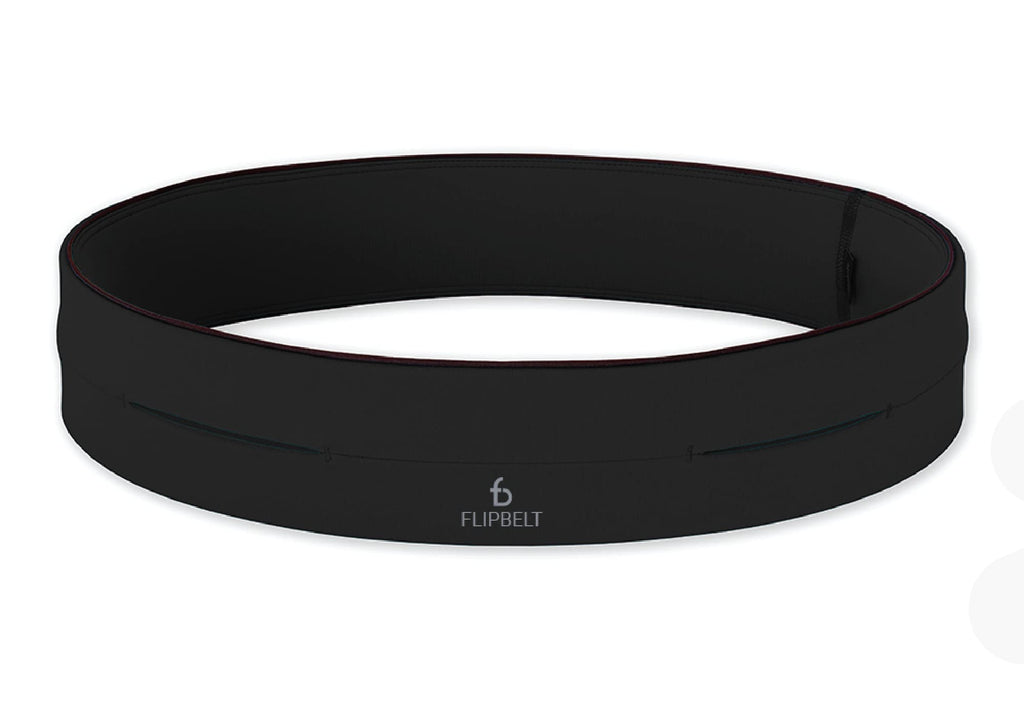 FlipBelt Classic Running Belt for Phone and Small Accessories, Exercise Waist Pouch for Women and Men, XXS Black
