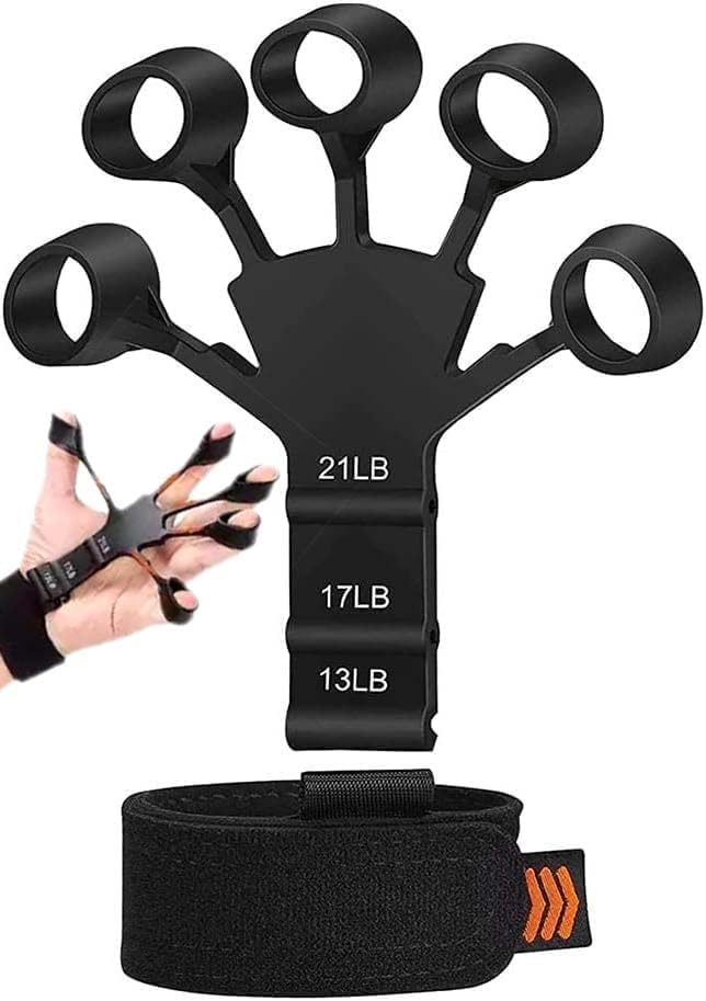 Shopeleven Finger Strengthener Hand Grip Strengthener,Grip Strength Trainer,6 Resistant Level Finger Exerciser & Hand Strengthen