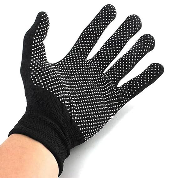 Flashrun PVC Dotted Tennis Cricket Batting Gloves for Men  Soft Ball & Tennis Ball Cricket Gloves (Black, 1 Pair)