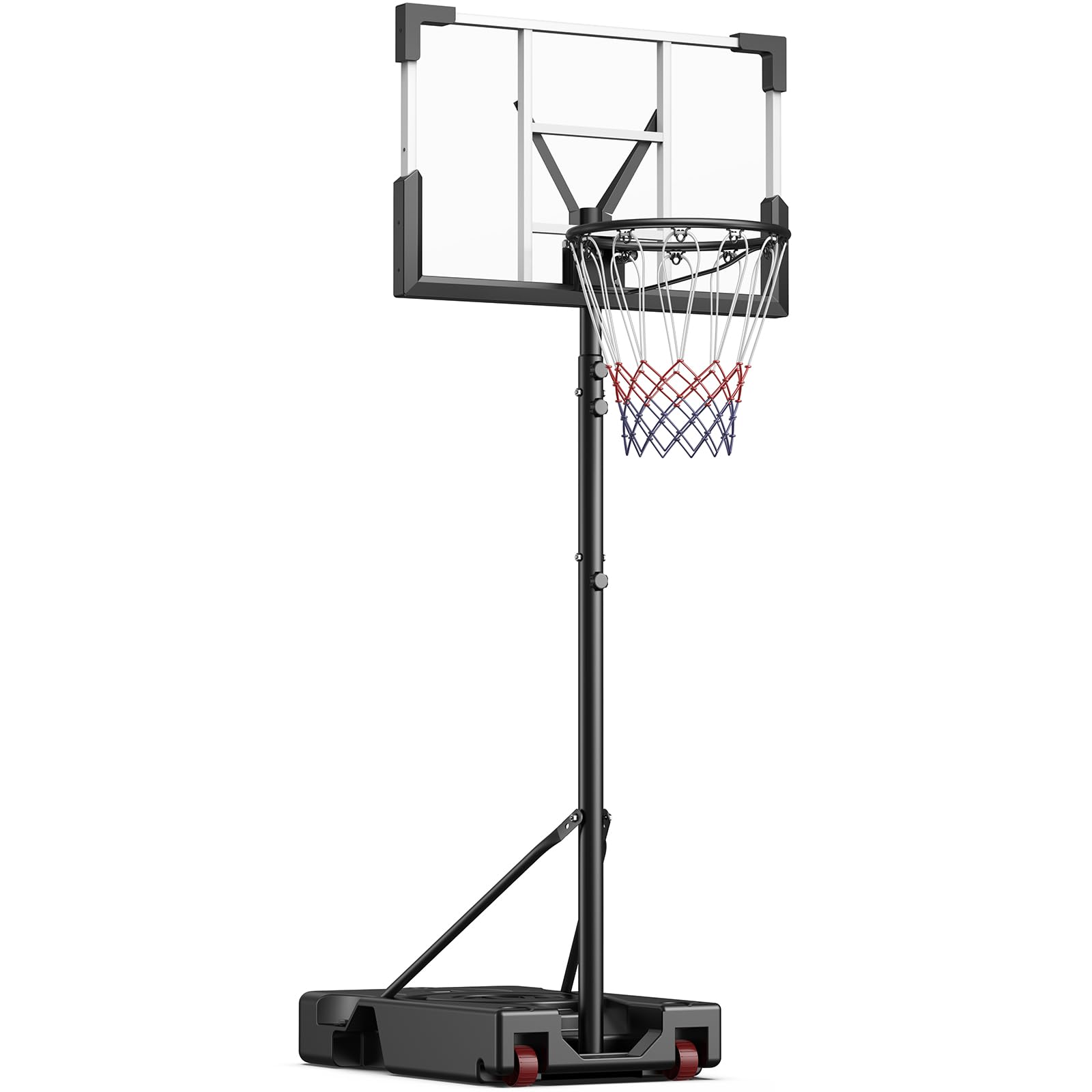 aaeaa Basketball Hoop Outdoor, 5.7-10ft Adjustable Height, Portable Basketball Hoops Goal Court System w/ 45in Shatterproof Back