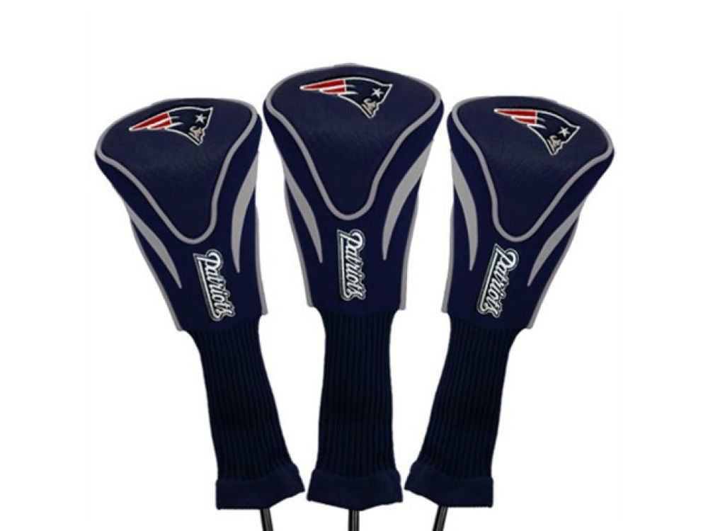 Team Golf Nfl New England Patriots Contour Golf Club Headcovers (3 Count) Numbered 1, 3, & X, Fits Oversized Drivers, Utility, R