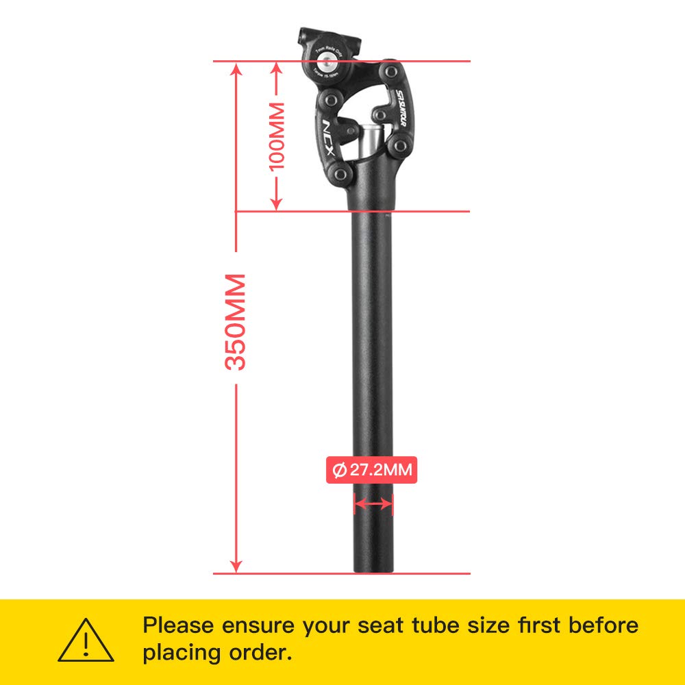 Sr Suntour Sp12 Ncx Bike Suspension Seatpost With Cover (27.2Mm X 350Mm)