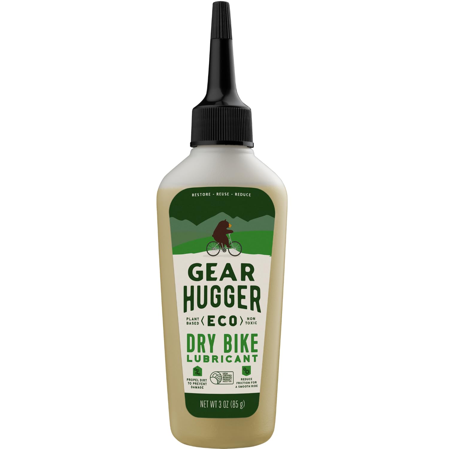 Dry Bike Chain Lube (3.2 oz, Pack of 1) - Eco-Friendly Plant-Based Bike Lubricant - Bike Chain Cleaner, Dry Conditions - No Tefl