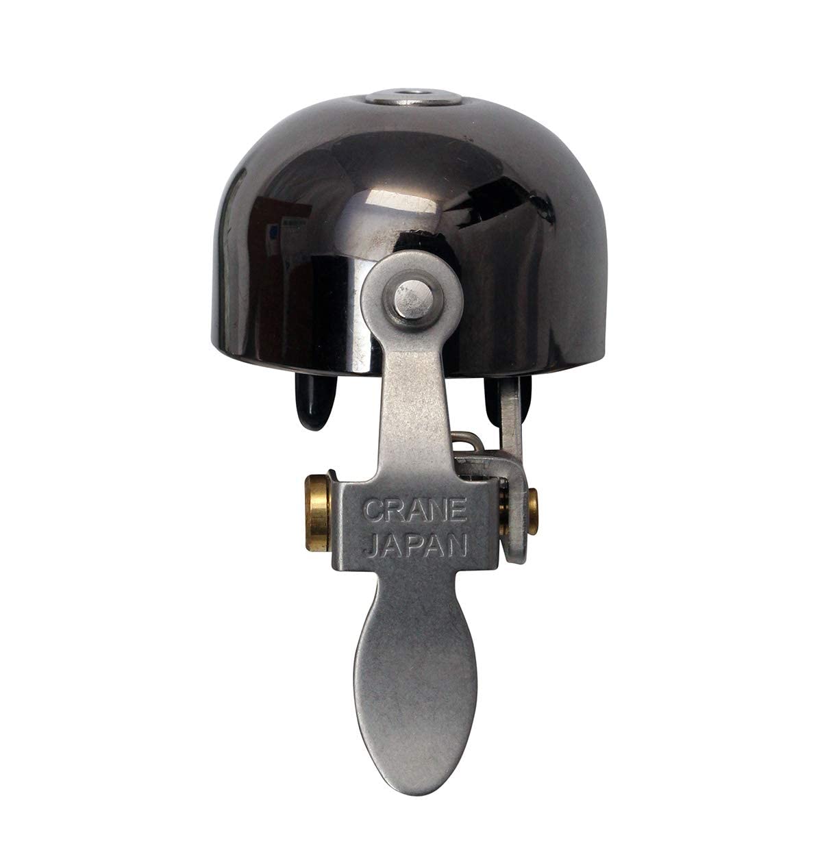 Crane Neo Black Bike Bell E-Ne Bicycle Bell, Made In Japan For Race Bikes Or Mountain Bikes, Fits All Handle Bar Sizes & Type
