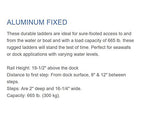 Dock Edge + Eco Weld Free Fixed Dock Ladder, 5 Steps, Aluminum