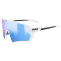 uvex anti-fog sports sunglasses for cycling/running with UV protection, for women & men, sportstyle 231 2.0, White Matte/Blue, o