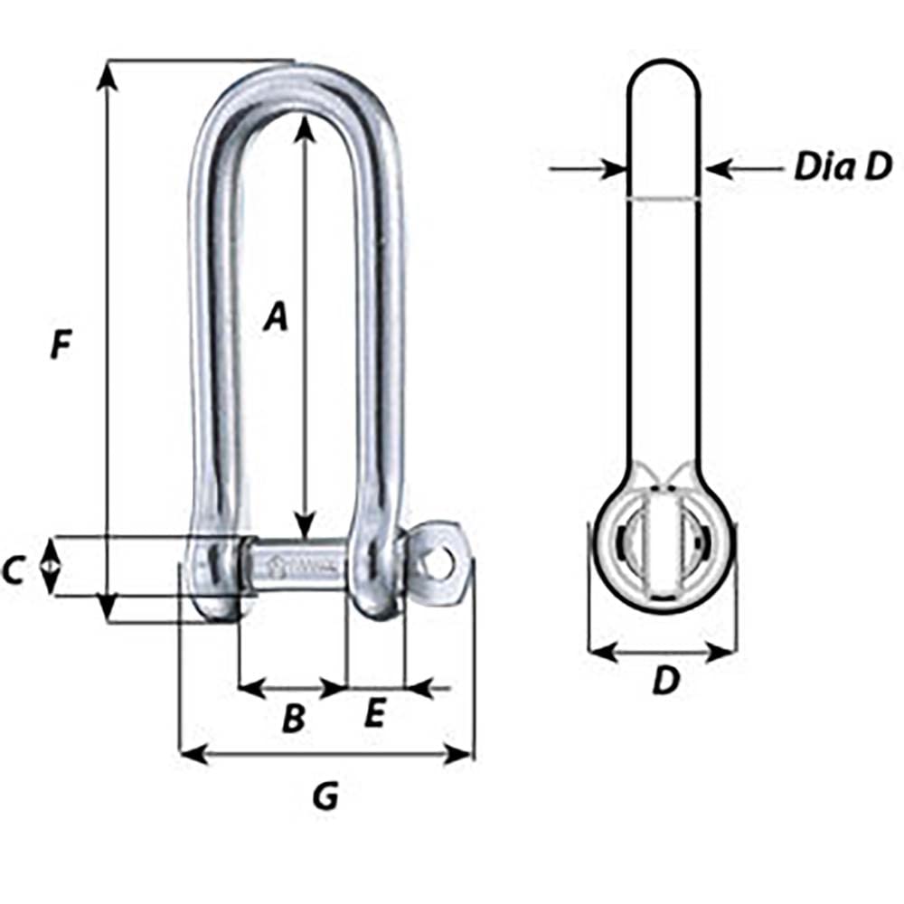 Wichard Captive Pin Long D Shackle - Diameter 10Mm - 13/32''