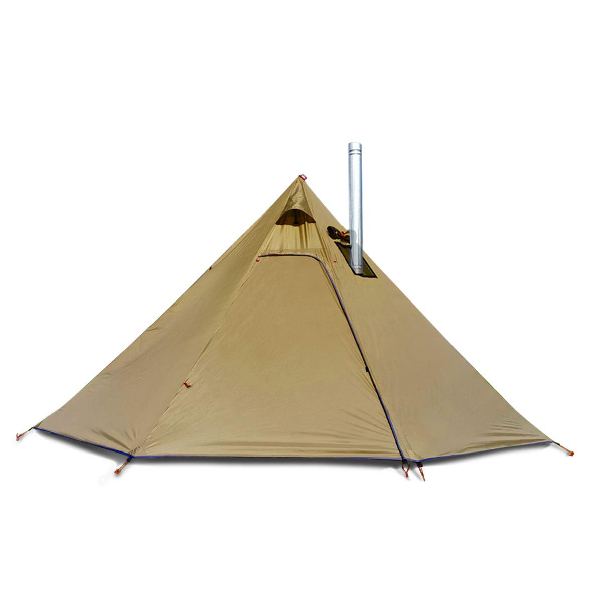 4 Persons 5lb Lightweight Tipi Hot Tents with Stove Jack, 7 '3  Standing Room, Teepee Tent for Hunting Family Team Backpacking C