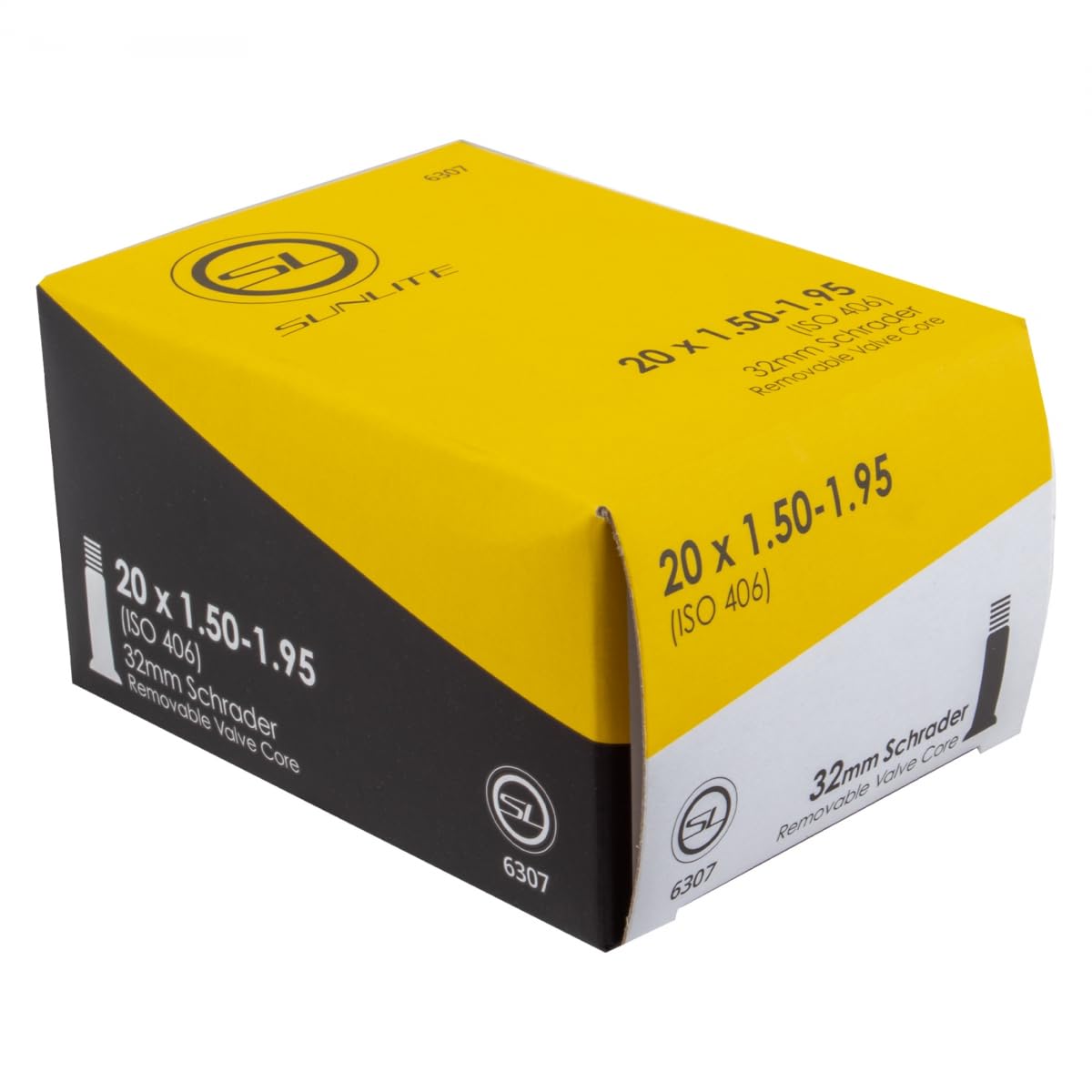 Sunlite Schrader Valve Bicycle Tubes, 20 x 1.50-1.95 / 32mm Valve