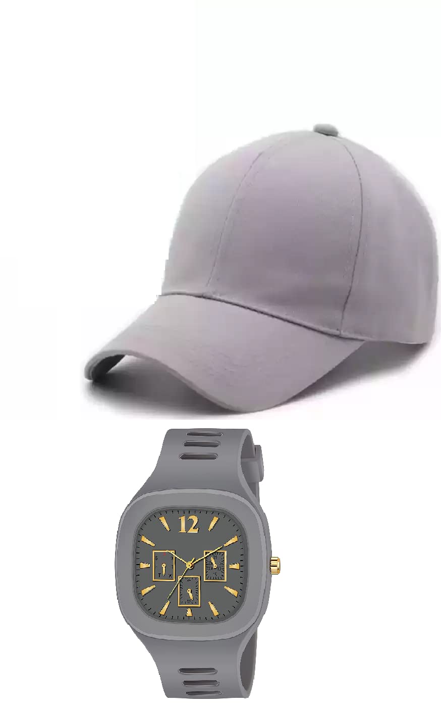 Selloria Acrylic Brand A Grey Adjustable Cap Whith Square Watch Unisex Cap Quick Drying Sun Hat For Summers Outdoor Activites Sp