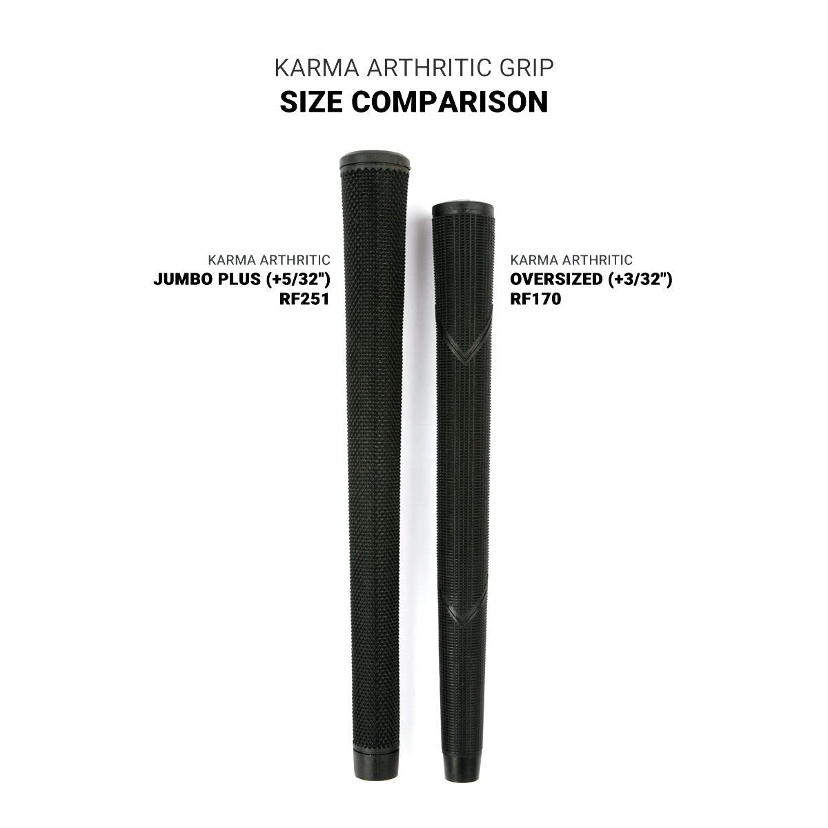 Karma Arthritic Jumbo Plus (+5/32'') Golf Grip, Black