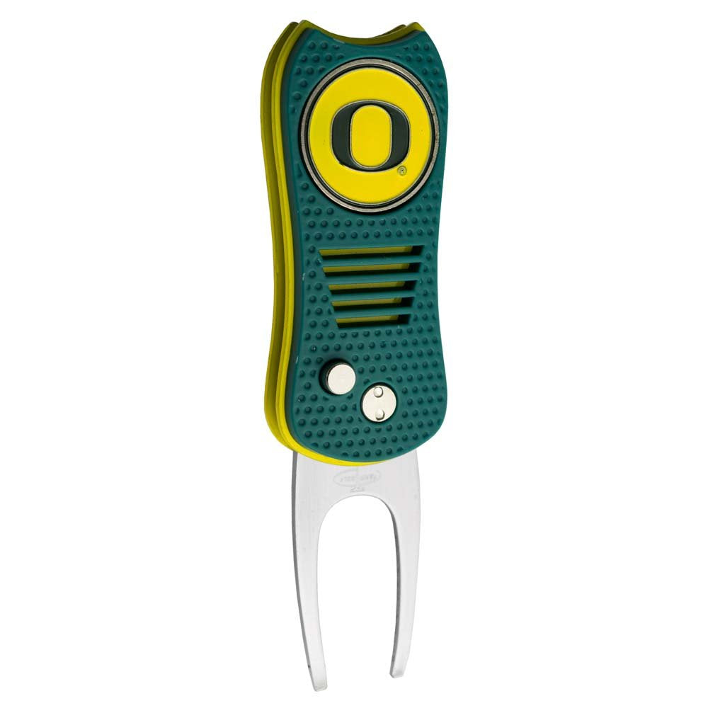 Team Golf Ncaa Oregon Ducks Retractable Divot Tool With Double-Sided Magnetic Ball Marker, Features Patented Single Prong Design