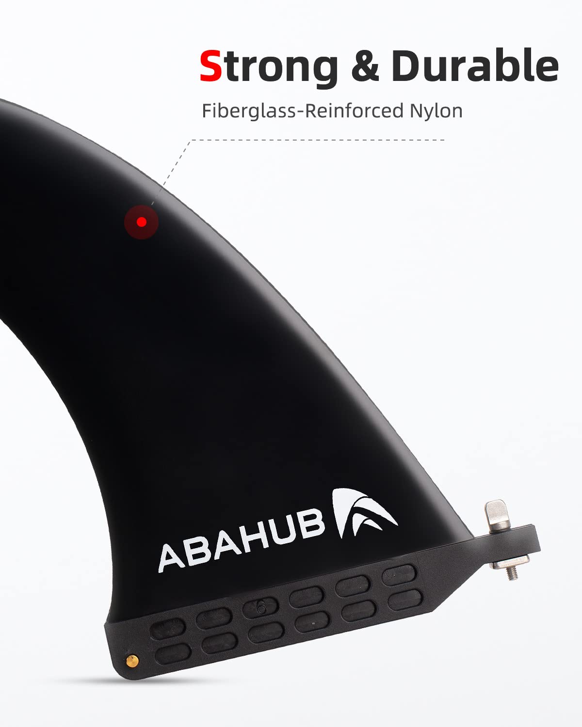 Abahub 8 Sup Single Center Fin With 1 No Tool Fin Screw, Fiberglass Reinforeced 8 Inch Sup Replacement Fins For Surfboard, Stand