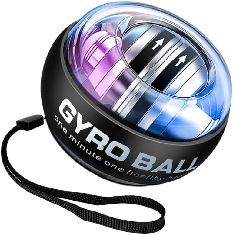 Spadera Wrist Trainer Power Gyro Ball with LED Lights, Hand and Forearm Strengthener, Gyroscopic Exerciser for Muscle, Finger an