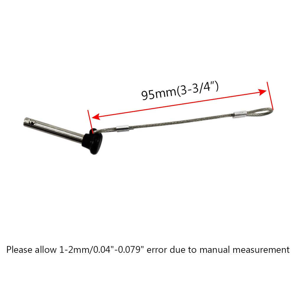 Nrc&Xrc Stainless Bimini Top Dia 3/16'' Pull Pins Length 1.5'', Usable Length 1'', Bimini Top Pin, Marine Hardware Bimini Top Pi