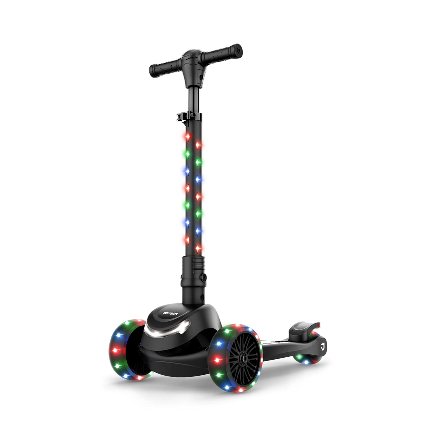 Jetson Scooters - Jupiter Mini 3 Wheel Kick Scooter (Black) - Collapsible Portable Kids Three Wheel Push Scooter - Lightweight F