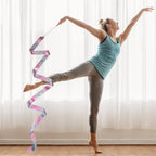 Hzmm 2 Pcs Dance Ribbons, 78.7 Inch Sparkling Dance Ribbon Streamer, Rhythmic Gymnastics Ribbon With Wand, Twirling Dancing Ribb