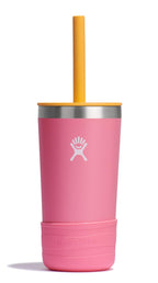 Hydro Flask Kids 12 Oz Tumbler with Lid and Straw for School - Insulated Stainless Steel in Dahlia Pink