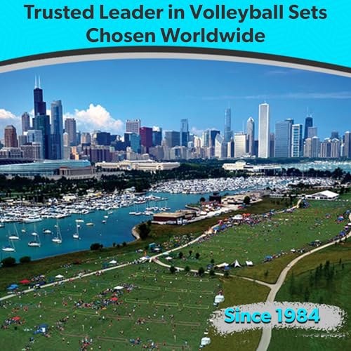 Park & Sun Sports Spectrum Classic: Portable Professional Outdoor Volleyball Net System, Orange
