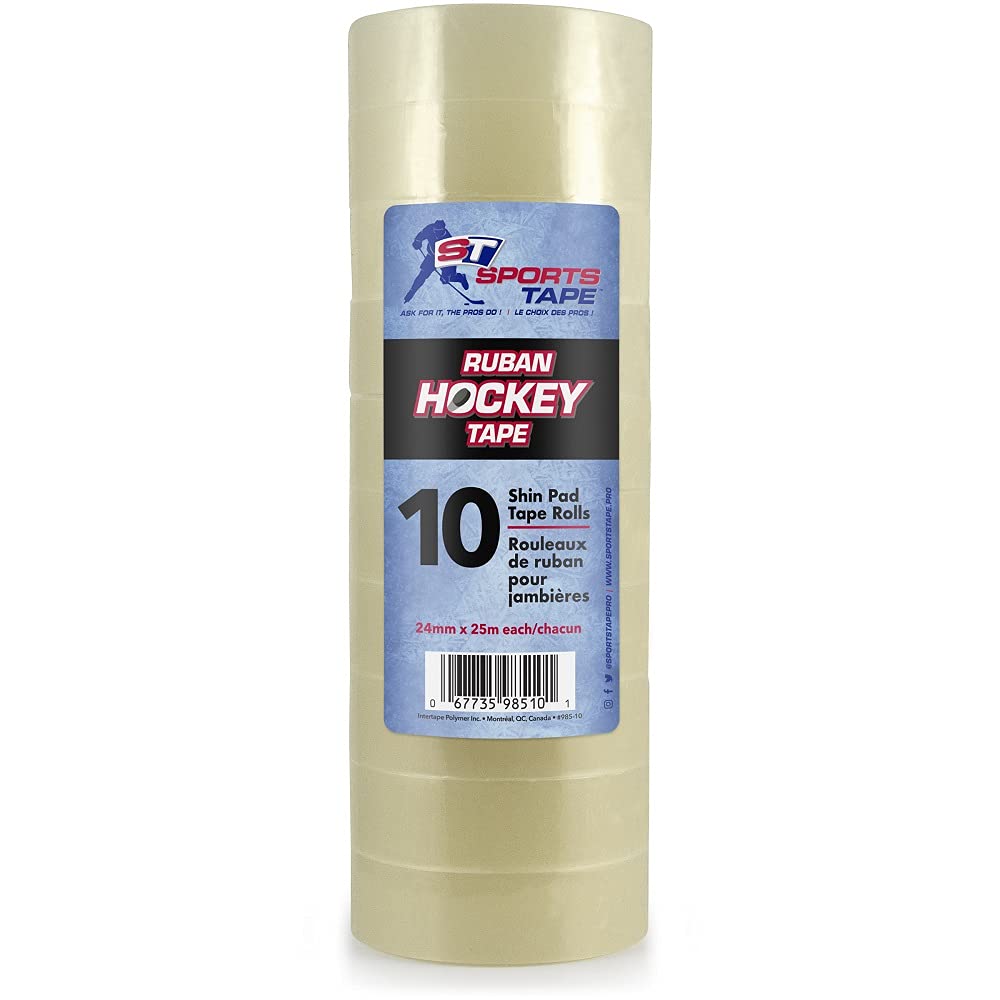 Sportstape Shin Pad Tape, 24Mm X 25M, Clear, (10-Pack)