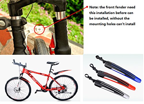 Bluesunshine Adjustable Road Mountain Bike Bicycle Cycling Tire Frontrear Mud Guards Mudguard Fenders Set (Gray  Black)