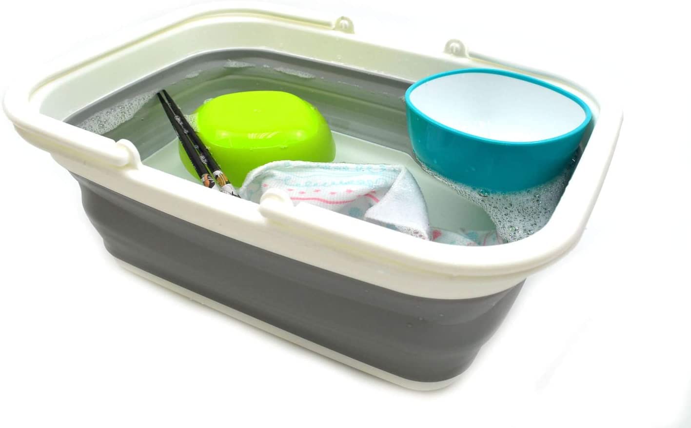 Yeto Collapsible Sink 2 Pack Outdoor Camping Picnic Basket 8L/2Gal Lightweight Portable Foldable Dish Washing Basin/Bucket With