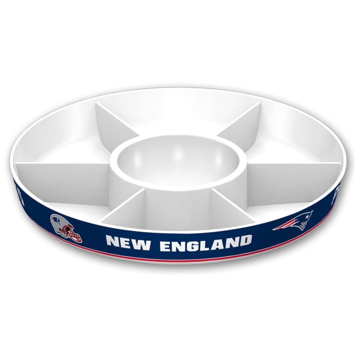 Fremont Die NFL New England Patriots Party Platter, 14.5 Diameter, 14.5 Diameter, White/Team Colors