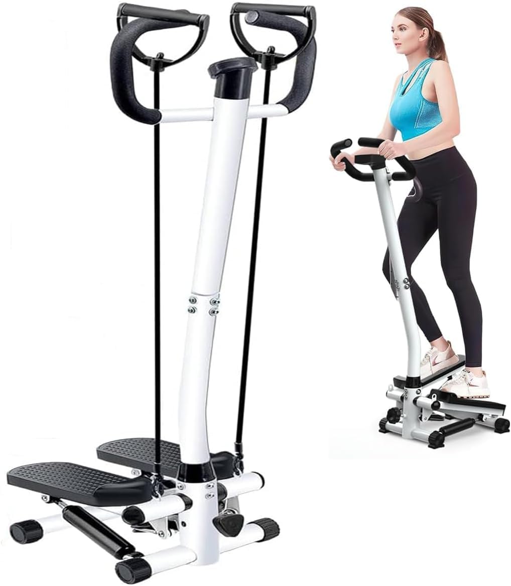 AMPLIN Mini Stepper Exercise Machine for Home Gym Workout  Cardio Stepper with Handlebar & Resistance Bands | Weight Loss, Full