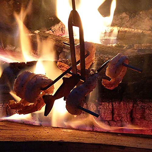 Firebuggz Camping Accessories -Campfire Fishing Pole Roaster - Funny Marshmallow And Hot Dog Roasting Sticks For Campfire, Green